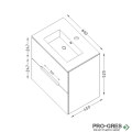 Шкаф за баня 60 см 2 чекмеджета с мивка порцелан, FLEXMEBEL, CANDY, F602CCAN