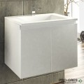 Шкаф за баня 65 см 2 врати с мивка порцелан,  FLEXMEBEL, ARRES,  F652DARR