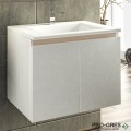 Шкаф за баня 65 см 2 врати с мивка порцелан,  FLEXMEBEL, ARRES,  F652DARR