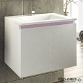 Шкаф за баня 65 см 2 врати с мивка порцелан,  FLEXMEBEL, ARRES,  F652DARR