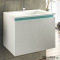 Шкаф за баня 65 см 2 врати с мивка порцелан,  FLEXMEBEL, ARRES,  F652DARR