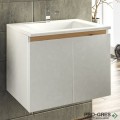 Шкаф за баня 65 см 2 врати с мивка порцелан,  FLEXMEBEL, ARRES,  F652DARR