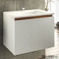 Шкаф за баня 65 см 2 врати с мивка порцелан,  FLEXMEBEL, ARRES,  F652DARR