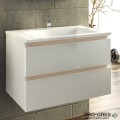 Шкаф за баня 75 см 2 чекмеджета с мивка порцелан,  FLEXMEBEL, ARRES, F752CARR
