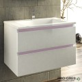 Шкаф за баня 75 см 2 чекмеджета с мивка порцелан,  FLEXMEBEL, ARRES, F752CARR