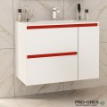 Шкаф за баня 85 см 2 чекмеджета 1 вратичка с мивка порцелан,  FLEXMEBEL, INES MAX, F852C1DIN