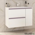 Шкаф за баня 85 см 2 чекмеджета 1 вратичка с мивка порцелан,  FLEXMEBEL, INES MAX, F852C1DIN