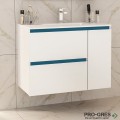 Шкаф за баня 85 см 2 чекмеджета 1 вратичка с мивка порцелан,  FLEXMEBEL, INES MAX, F852C1DIN