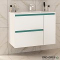 Шкаф за баня 85 см 2 чекмеджета 1 вратичка с мивка порцелан,  FLEXMEBEL, INES MAX, F852C1DIN
