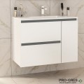 Шкаф за баня 85 см 2 чекмеджета 1 вратичка с мивка порцелан,  FLEXMEBEL, INES MAX, F852C1DIN