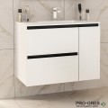Шкаф за баня 85 см 2 чекмеджета 1 вратичка с мивка порцелан,  FLEXMEBEL, INES MAX, F852C1DIN
