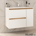 Шкаф за баня 85 см 2 чекмеджета 1 вратичка с мивка порцелан,  FLEXMEBEL, INES MAX, F852C1DIN