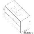 Шкаф за баня 100 см 2 чекмеджета с мивка порцелан, FLEXMEBEL, CANDY,  F002CCAN
