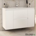 Шкаф за баня 100 см 2 вратички и 2 чекмеджета с мивка порцелан, FLEXMEBEL, NIDO LINE,  F002CDNIL