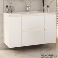 Шкаф за баня 100 см 2 вратички и 2 чекмеджета с мивка порцелан, FLEXMEBEL, NIDO LINE,  F002CDNIL