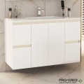 Шкаф за баня 100 см 2 вратички и 4 чекмеджета с мивка порцелан, FLEXMEBEL, NIDO JUMBO, F004C2DNJ