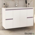 Шкаф за баня 100 см 2 вратички и 4 чекмеджета с мивка порцелан, FLEXMEBEL, NIDO JUMBO, F004C2DNJ