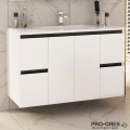 Шкаф за баня 100 см 2 вратички и 4 чекмеджета с мивка порцелан, FLEXMEBEL, NIDO JUMBO, F004C2DNJ