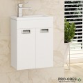 Шкаф за баня 40 см 2 вратички с мивка порцелан, FLEXMEBEL, MINO  F402DMIN000