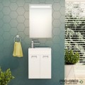 Шкаф за баня 40 см 2 вратички с мивка порцелан, FLEXMEBEL, MINO  F402DMIN000