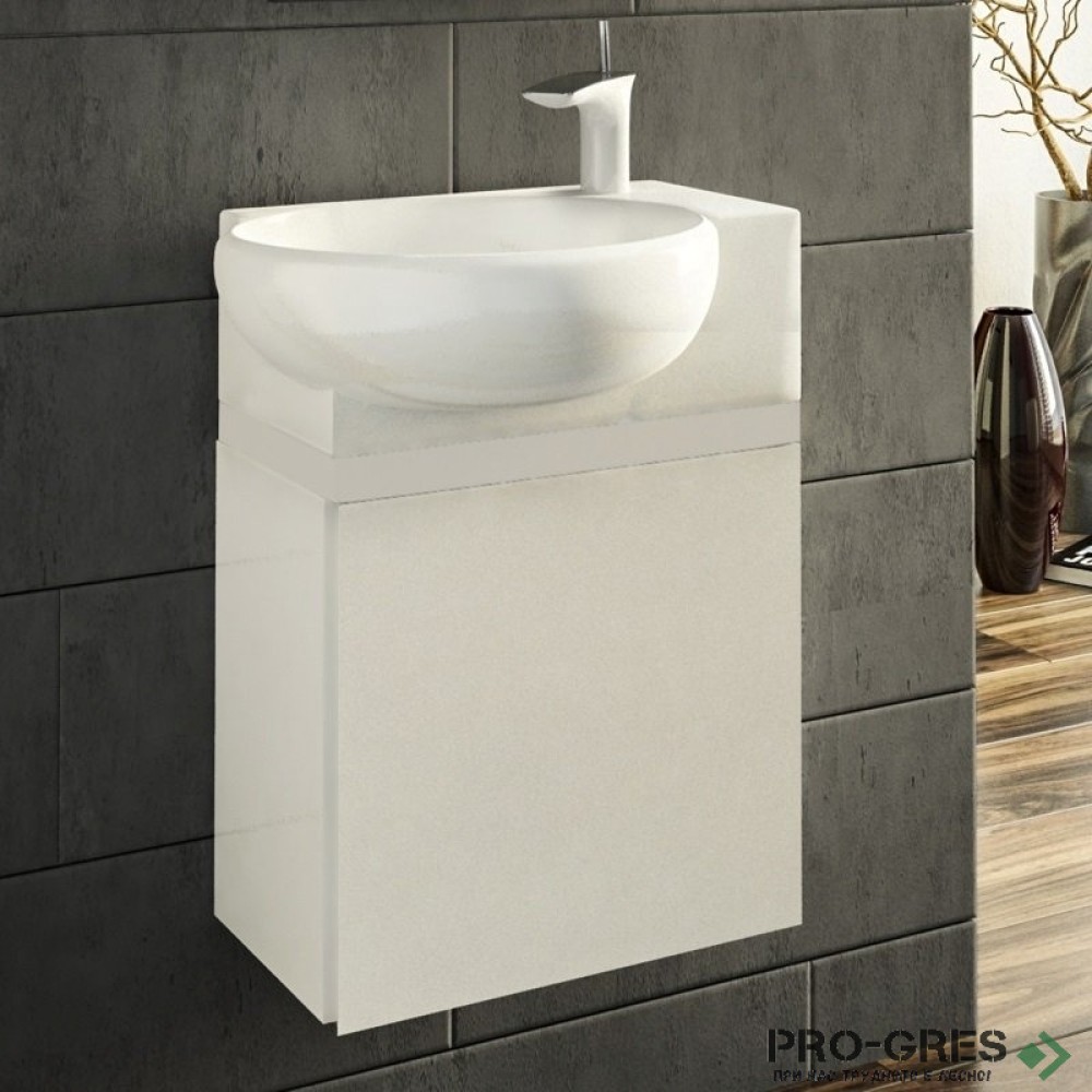 Шкаф за баня 45 см 1 вратa с мивка порцелан, FLEXMEBEL, ROSA, F451DROS