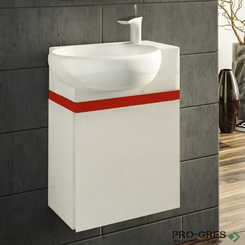 Шкаф за баня 45 см 1 вратa с мивка порцелан, FLEXMEBEL, ROSA, F451DROS