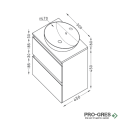 Шкаф за баня 50 см 2 чекмеджета, FLEXMEBEL, SOUL,  F502CSOU