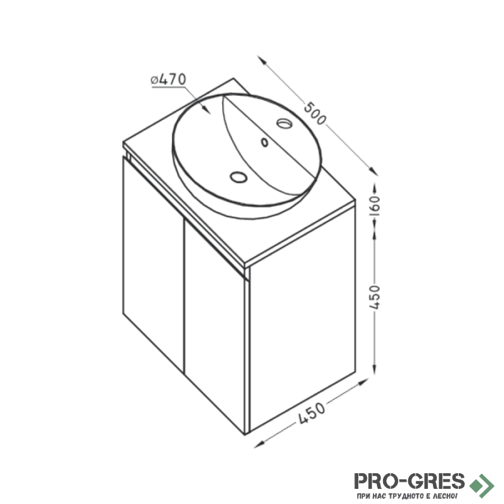 Шкаф за баня 50 см 2 вратички, FLEXMEBEL, SOUL, F502DSOU