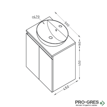 Шкаф за баня 50 см 2 вратички, FLEXMEBEL, SOUL, F502DSOU