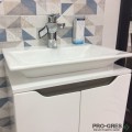 Шкаф за баня 50 см 2 врати с мивка порцелан, FLEXMEBEL, CARRE, F50DCAR