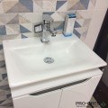 Шкаф за баня 50 см 2 врати с мивка порцелан, FLEXMEBEL, CARRE, F50DCAR