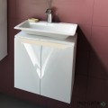 Шкаф за баня 50 см 2 врати с мивка порцелан, FLEXMEBEL, CARRE, F50DCAR