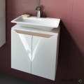 Шкаф за баня 50 см 2 врати с мивка порцелан, FLEXMEBEL, CARRE, F50DCAR