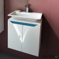 Шкаф за баня 50 см 2 врати с мивка порцелан, FLEXMEBEL, CARRE, F50DCAR