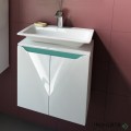 Шкаф за баня 50 см 2 врати с мивка порцелан, FLEXMEBEL, CARRE, F50DCAR