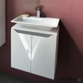 Шкаф за баня 50 см 2 врати с мивка порцелан, FLEXMEBEL, CARRE, F50DCAR