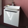 Шкаф за баня 50 см 2 врати с мивка порцелан, FLEXMEBEL, CARRE, F50DCAR