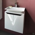 Шкаф за баня 50 см 2 врати с мивка порцелан, FLEXMEBEL, CARRE, F50DCAR