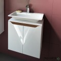Шкаф за баня 50 см 2 врати с мивка порцелан, FLEXMEBEL, CARRE, F50DCAR