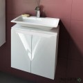 Шкаф за баня 50 см 2 врати с мивка порцелан, FLEXMEBEL, CARRE, F50DCAR