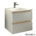 Шкаф за баня 55 см 2 чекмеджета с мивка порцелан, FLEXMEBEL, ARRES, F552CARR