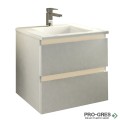Шкаф за баня 55 см 2 чекмеджета с мивка порцелан, FLEXMEBEL, ARRES, F552CARR