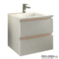 Шкаф за баня 55 см 2 чекмеджета с мивка порцелан, FLEXMEBEL, ARRES, F552CARR