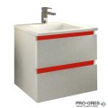 Шкаф за баня 55 см 2 чекмеджета с мивка порцелан, FLEXMEBEL, ARRES, F552CARR