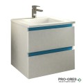 Шкаф за баня 55 см 2 чекмеджета с мивка порцелан, FLEXMEBEL, ARRES, F552CARR