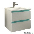 Шкаф за баня 55 см 2 чекмеджета с мивка порцелан, FLEXMEBEL, ARRES, F552CARR