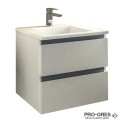 Шкаф за баня 55 см 2 чекмеджета с мивка порцелан, FLEXMEBEL, ARRES, F552CARR