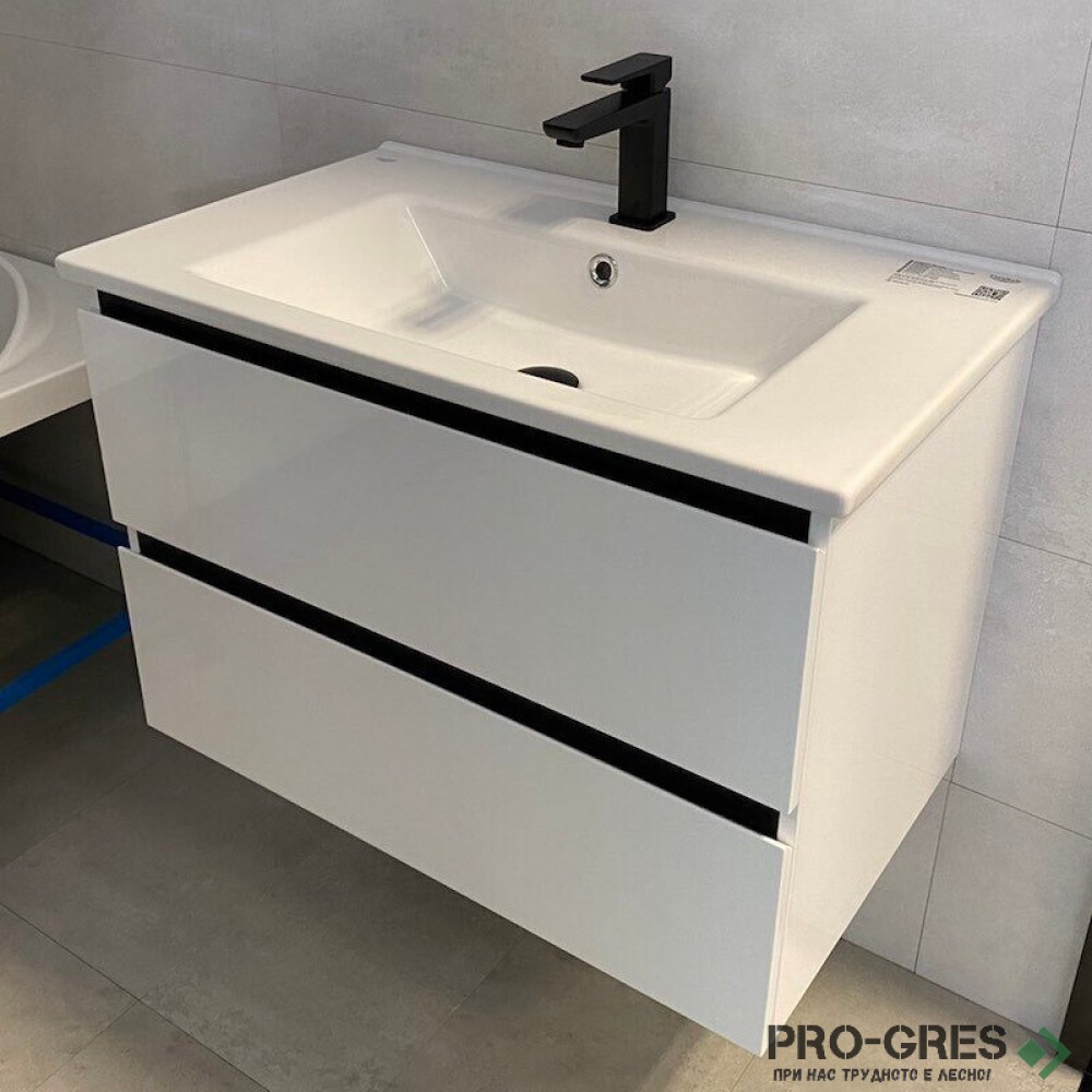 Шкаф за баня 65 см 2 чекмеджета с мивка порцелан, FLEXMEBEL, ARRES, F652CARR
