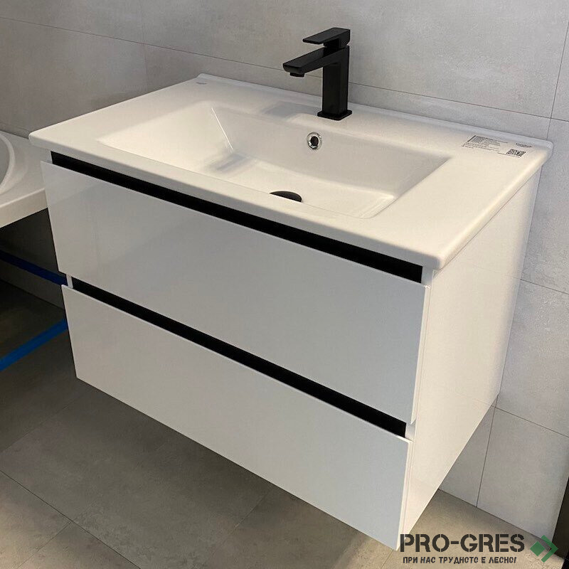 Шкаф за баня 65 см 2 чекмеджета с мивка порцелан, FLEXMEBEL, ARRES, F652CARR