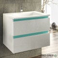 Шкаф за баня 65 см 2 чекмеджета с мивка порцелан, FLEXMEBEL, ARRES, F652CARR